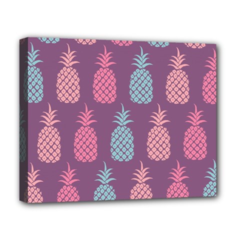 Pineapple Pattern Deluxe Canvas 20  X 16   by Nexatart