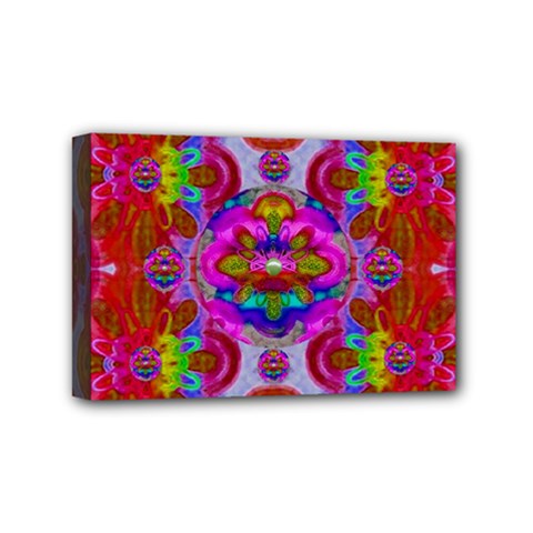 Fantasy   Florals  Pearls In Abstract Rainbows Mini Canvas 6  X 4  by pepitasart