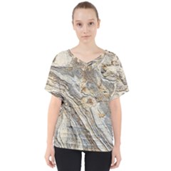 Background Structure Abstract Grain Marble Texture V-neck Dolman Drape Top