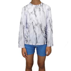 Marble Granite Pattern And Texture Kids  Long Sleeve Swimwear