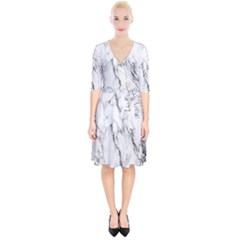 Marble Granite Pattern And Texture Wrap Up Cocktail Dress