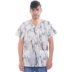 Marble Granite Pattern And Texture Men s V-Neck Scrub Top