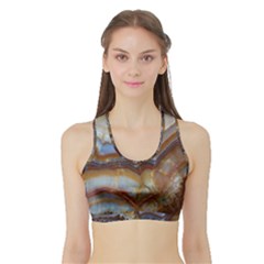 Wall Marble Pattern Texture Sports Bra With Border by Nexatart