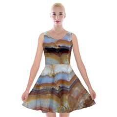 Wall Marble Pattern Texture Velvet Skater Dress by Nexatart