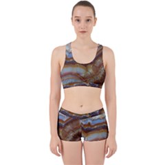 Wall Marble Pattern Texture Work It Out Sports Bra Set by Nexatart