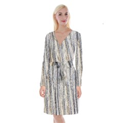 Texture Structure Marble Surface Background Long Sleeve Velvet Front Wrap Dress