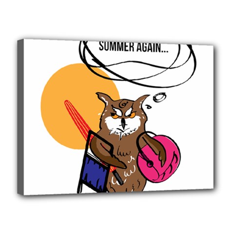 Owl That Hates Summer T Shirt Canvas 16  X 12  by AmeeaDesign