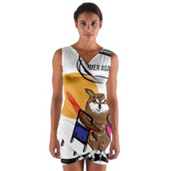 Owl That Hates Summer T Shirt Wrap Front Bodycon Dress by AmeeaDesign