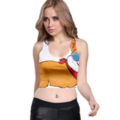 Corgi With Sunglasses And Scarf T Shirt Racer Back Crop Top by AmeeaDesign
