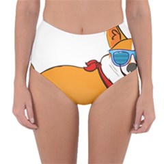 Corgi With Sunglasses And Scarf T Shirt Reversible High-waist Bikini Bottoms by AmeeaDesign