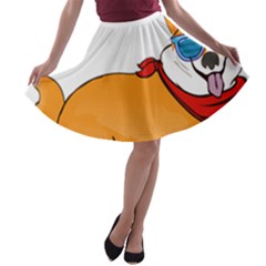 Corgi With Sunglasses And Scarf T Shirt A-line Skater Skirt by AmeeaDesign