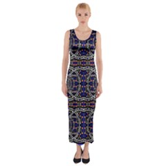 Sanskrit Link Time Space  Fitted Maxi Dress by MRTACPANS