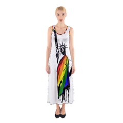 Pride Statue Of Liberty  Sleeveless Maxi Dress