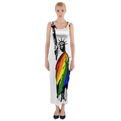 Pride Statue Of Liberty  Fitted Maxi Dress