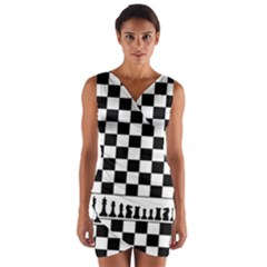 Chess  Wrap Front Bodycon Dress