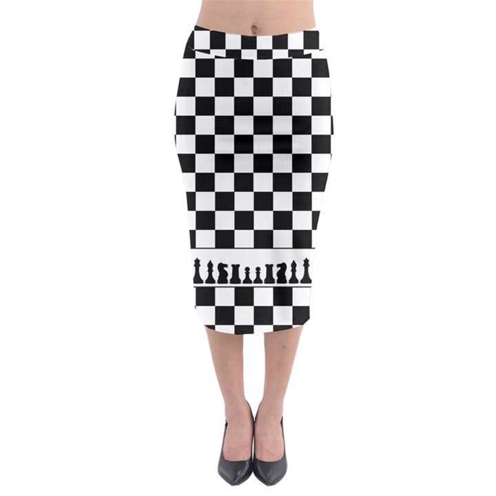Chess  Midi Pencil Skirt
