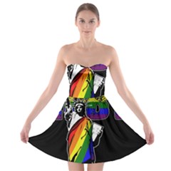 Lgbt New York Strapless Bra Top Dress by Valentinaart