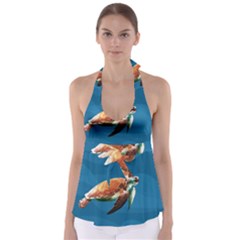 Sea Turtle Babydoll Tankini Top by Valentinaart