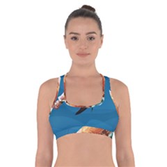 Sea Turtle Cross Back Sports Bra by Valentinaart