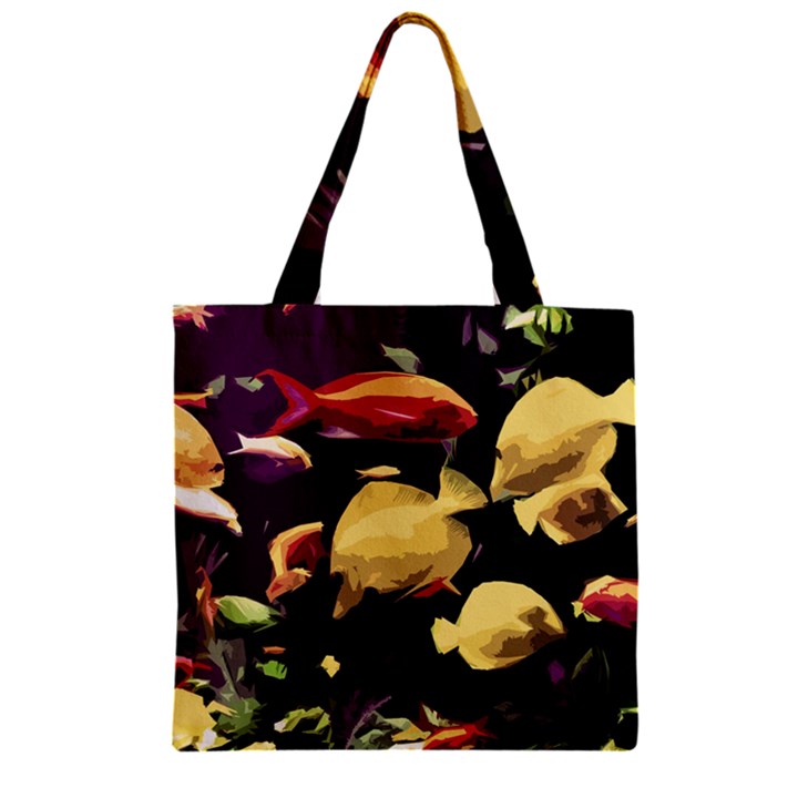 Tropical fish Zipper Grocery Tote Bag