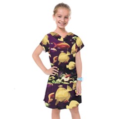 Tropical Fish Kids  Drop Waist Dress by Valentinaart