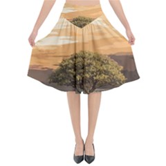 Landscape Flared Midi Skirt