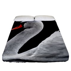 Swan Fitted Sheet (king Size) by Valentinaart