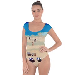 Beach Short Sleeve Leotard  by Valentinaart