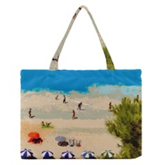 Beach Zipper Medium Tote Bag