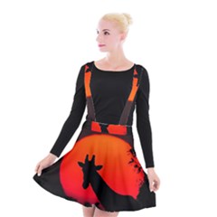 Giraffe  Suspender Skater Skirt by Valentinaart