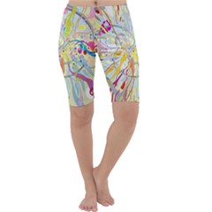 Drawing Multicolored Light  Cropped Leggings 