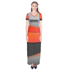 Line Shape Light  Short Sleeve Maxi Dress