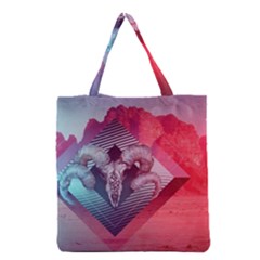 Horns Background Cube  Grocery Tote Bag
