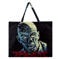 Zombie Zipper Large Tote Bag by Valentinaart