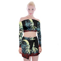 Zombie Off Shoulder Top With Skirt Set by Valentinaart