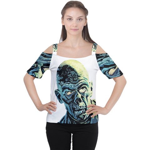 Zombie Cutout Shoulder Tee by Valentinaart