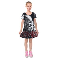 Zombie Kids  Short Sleeve Velvet Dress by Valentinaart