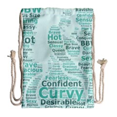 Belicious World Curvy Girl Wordle Drawstring Bag (large) by beliciousworld