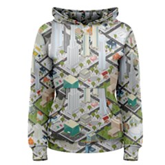 Simple Map Of The City Women s Pullover Hoodie by Nexatart