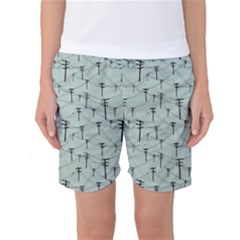 Telephone Lines Repeating Pattern Women s Basketball Shorts by Nexatart