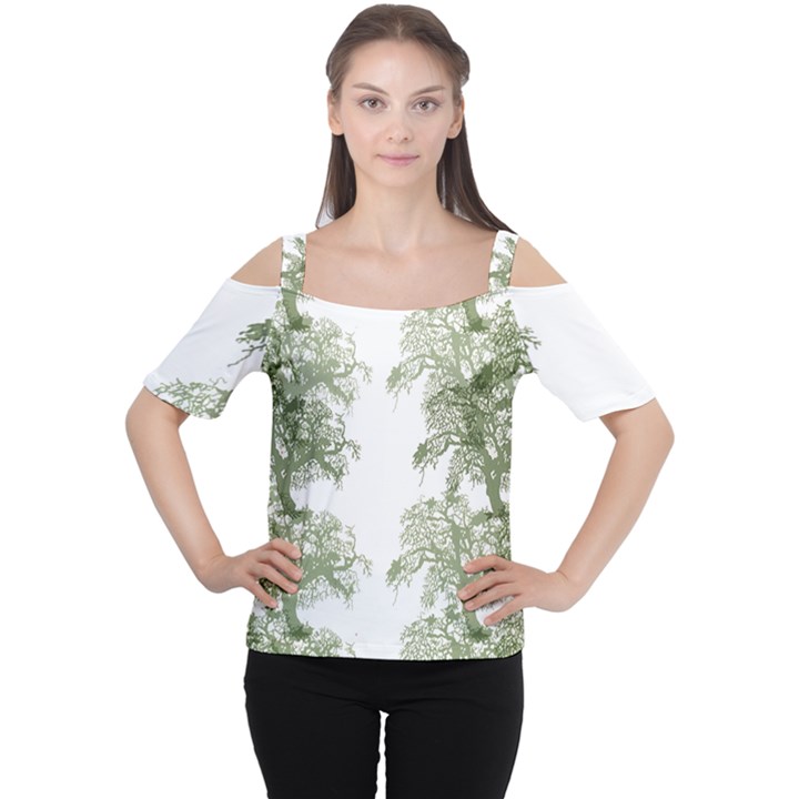 Trees Tile Horizonal Cutout Shoulder Tee