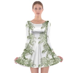 Trees Tile Horizonal Long Sleeve Skater Dress