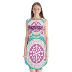 Mandala Design Arts Indian Sleeveless Chiffon Dress  