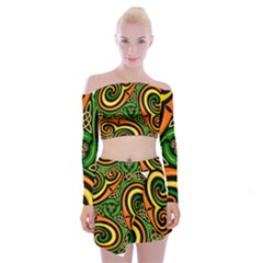Celtic Celts Circle Color Colors Off Shoulder Top With Skirt Set