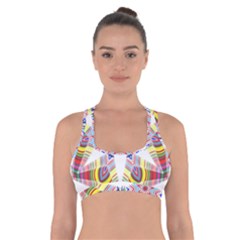 Colorful Chromatic Psychedelic Cross Back Sports Bra