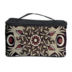 Mandala Pattern Round Brown Floral Cosmetic Storage Case by Nexatart