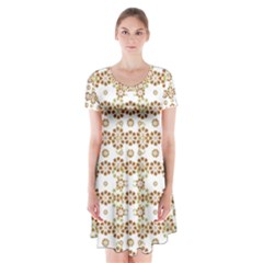 Multicolor Graphic Pattern Short Sleeve V-neck Flare Dress by dflcprints