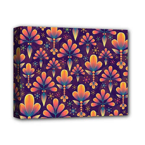 Floral Abstract Purple Pattern Deluxe Canvas 14  x 11 