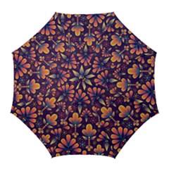 Floral Abstract Purple Pattern Golf Umbrellas