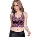 Floral Abstract Purple Pattern Racer Back Crop Top View1